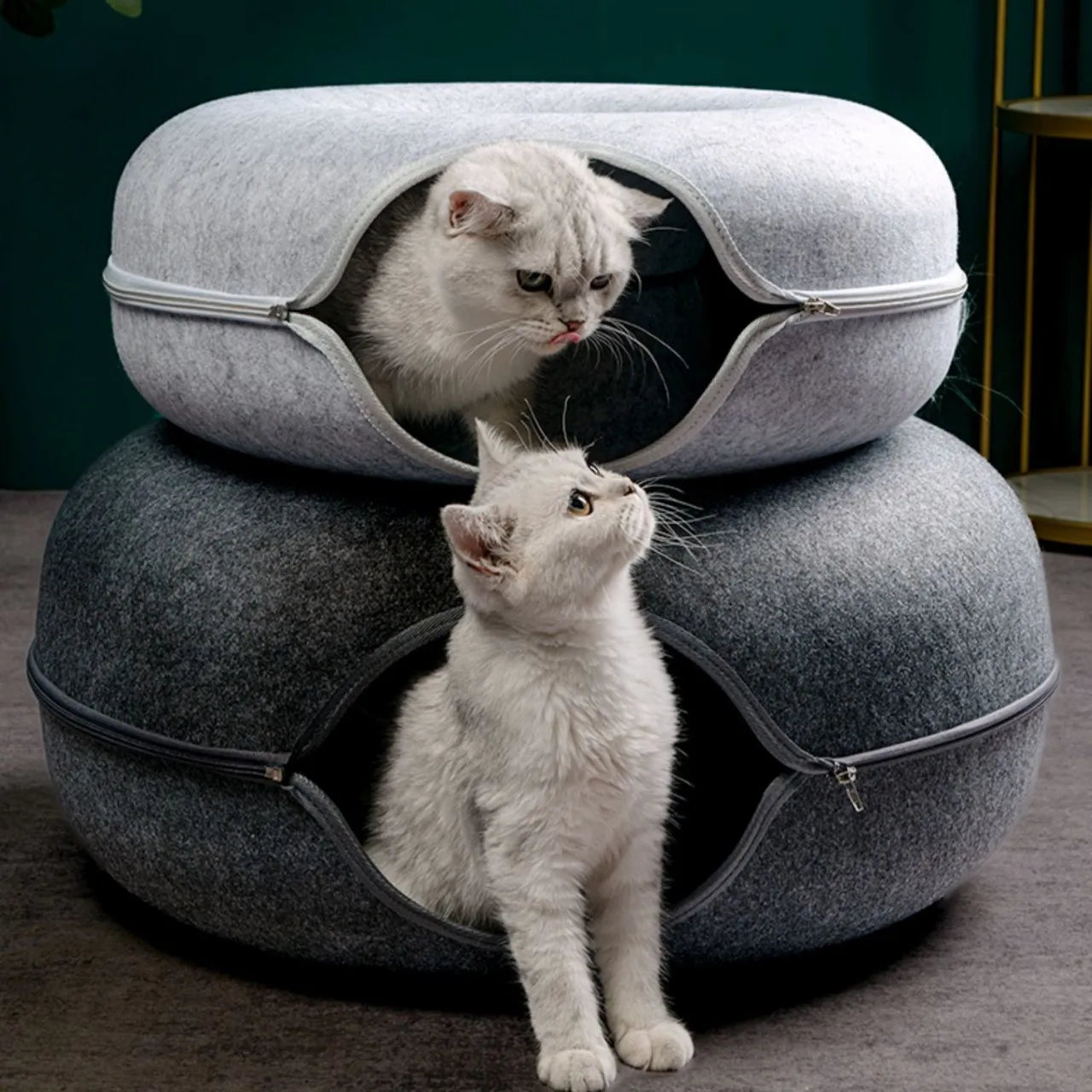 Donut Cat Bed Interactive Tunnel Pet Felt Indoor Toys Cats House Kitten Training Toy Cat Kennel Pets Supplies